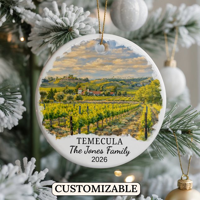 Personalized Temecula Ornament, Custom California Ceramic Ornament (Creator Uploaded)