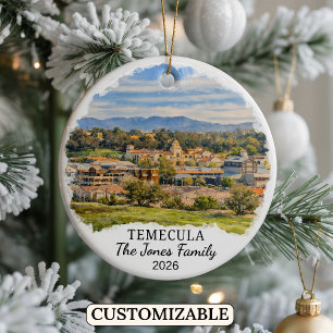Personalized Temecula Ornament, Custom California Ceramic Ornament