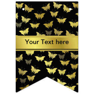 personalized, template, butterfly, butterflies, bunting flags