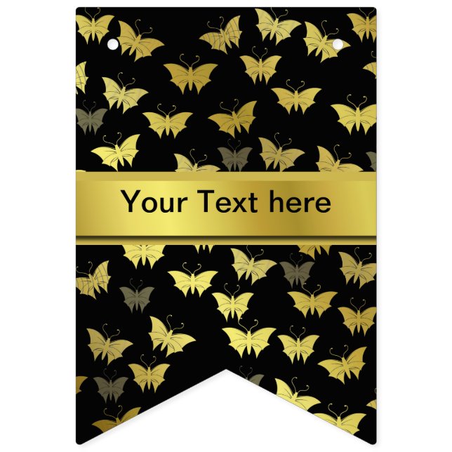personalized, template, butterfly, butterflies, bunting flags (First Flag)