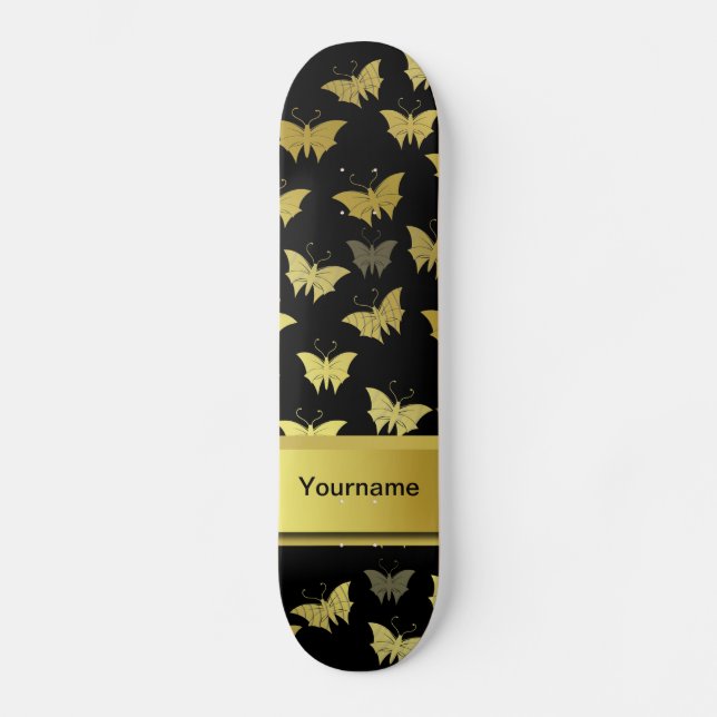 personalized, template, butterfly, butterflies, skateboard (Front)