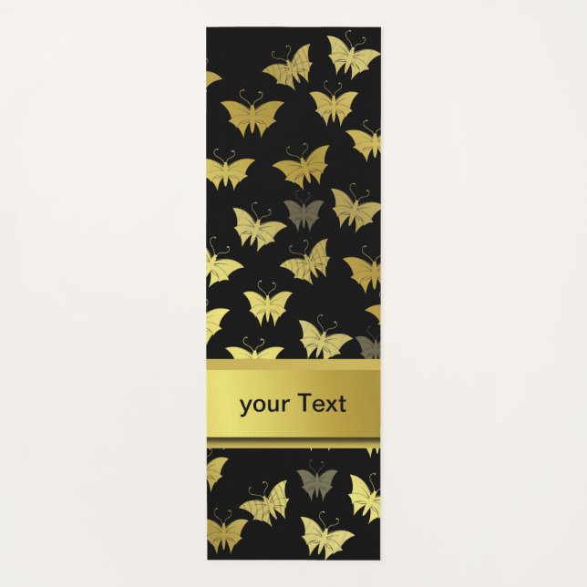 personalized, template, butterfly, butterflies, yoga mat (Front)