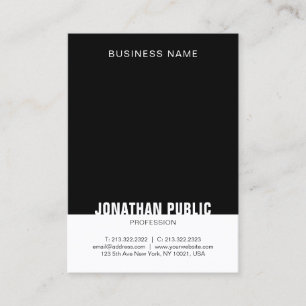 Personalized Template Modern Black And White Business Card