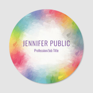 Personalized Template Modern Elegant Colourful Name Tag