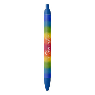 Personalized Template Trendy Colourful Handwritten Blue Ink Pen