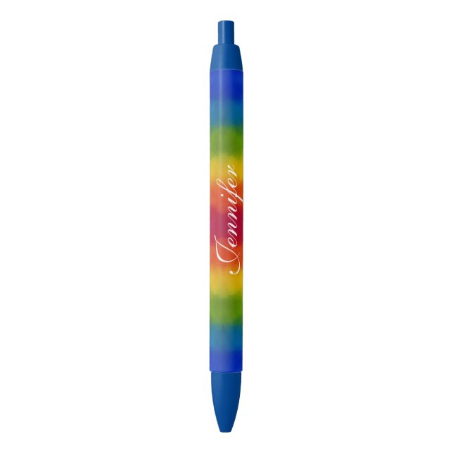 Personalized Template Trendy Colourful Handwritten Blue Ink Pen (Front Vertical)