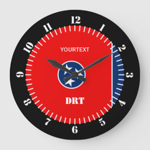 Personalized Tennessee State Flag Design on a Large Clock