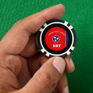 Personalized Tennessee State Flag on a Poker Chips