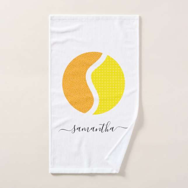 Personalized Tennis Ball Colourful Bright Sport Fu Hand Towel (Hand Towel)