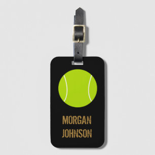 Personalized Tennis Ball Gold travel sport bug Luggage Tag