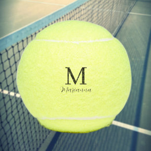 Personalized Tennis ball monogram initial & name