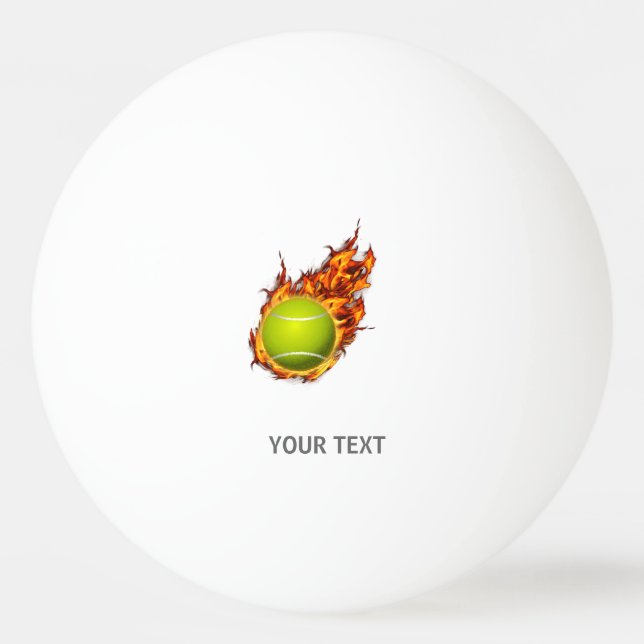 Personalized Tennis Ball on Fire Tennis Theme Gift (Front)