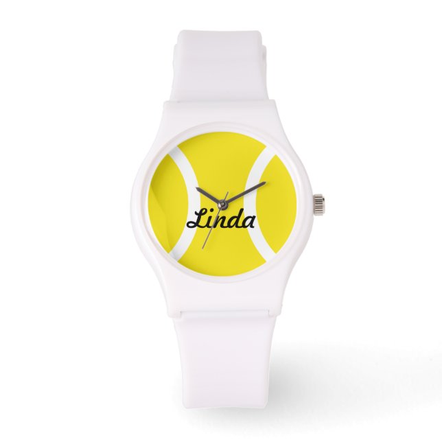Personalized tennis ball watches with custom name (Front)