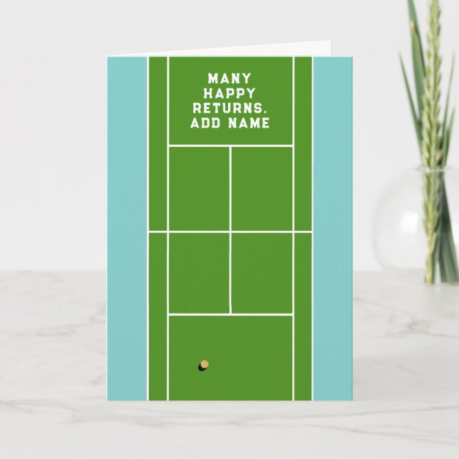 Personalized Tennis Birthday Card (Front)