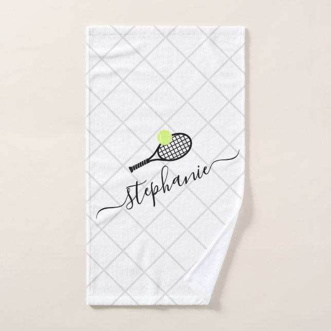 Personalized Tennis Calligraphy Name Hand Towel (Hand Towel)