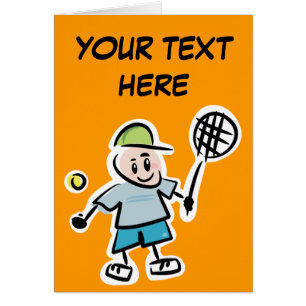 Personalized Tennis Card with cute cartoon player