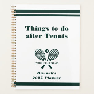 Personalized Tennis Club Name Team Players 2025 Planner