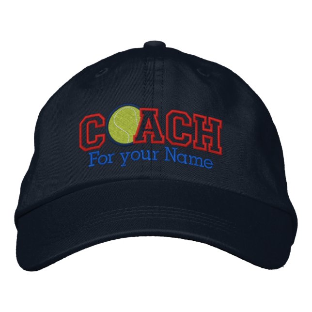 Personalized Tennis Coach with your name Embroidered Hat (Front)