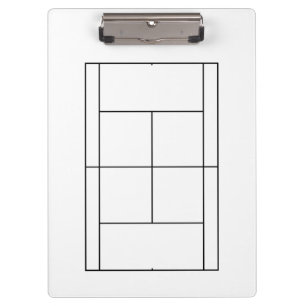 Personalized tennis court clipboard for coach
