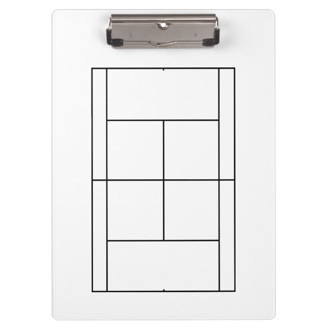 Personalized tennis court clipboard for coach (Front)