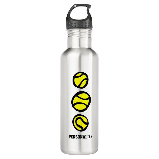 Personalized tennis drink water bottle 24 oz (Front)