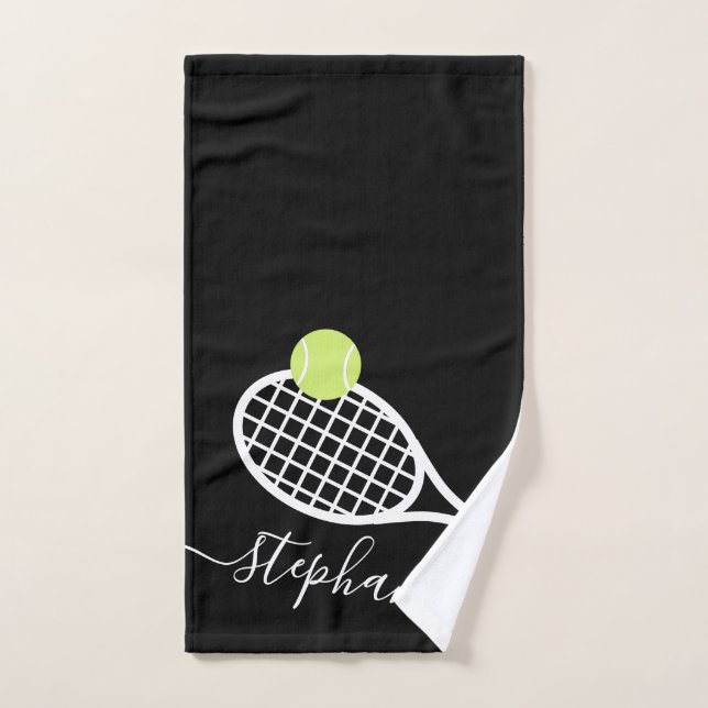 Personalized Tennis Girls Script Name Hand Towel (Hand Towel)