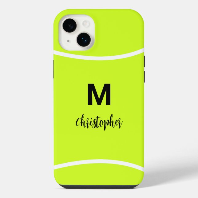 Personalized Tennis Monogram Initial Name iPhone Case (Back)