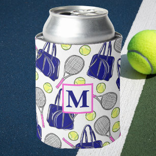 Personalized Tennis Monogram / Preppy Tennis Can Cooler