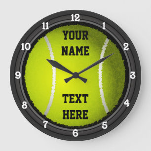 Personalized Tennis Name and Text Large Clock