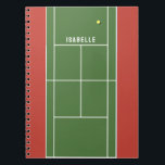 Personalized Tennis Notebook<br><div class="desc">Creative tennis notebook design. To customize edit text to add tennis player's name.</div>