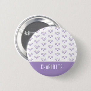 Personalized Tennis Pattern Custom Name Tennis 2 Inch Round Button