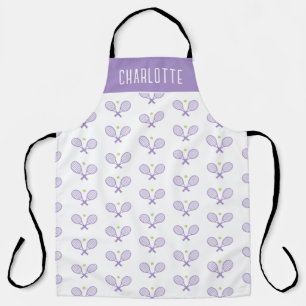 Personalized Tennis Pattern Custom Name Tennis Apron