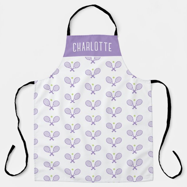 Personalized Tennis Pattern Custom Name Tennis Apron (Front)