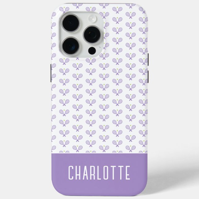Personalized Tennis Pattern Custom Name Tennis Case-Mate iPhone Case (Back)
