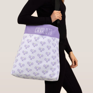Personalized Tennis Pattern Custom Name Tennis Crossbody Bag