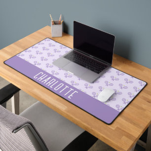 Personalized Tennis Pattern Custom Name Tennis Desk Mat