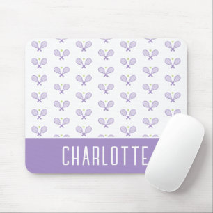Personalized Tennis Pattern Custom Name Tennis Mouse Pad