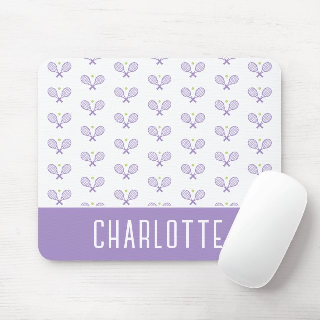 Personalized Tennis Pattern Custom Name Tennis Mouse Pad (With Mouse)