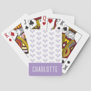 Personalized Tennis Pattern Custom Name Tennis Playing Cards