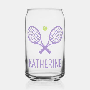 Personalized Tennis Player Custom Name Tennis Can Glass