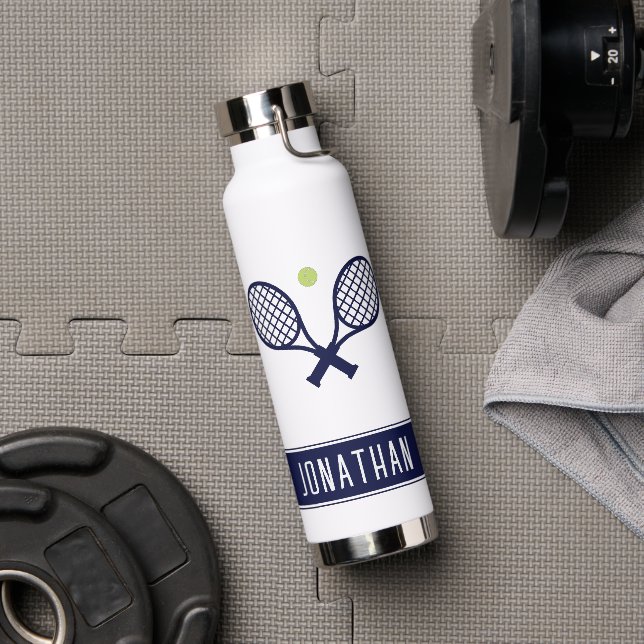 Personalized Tennis Player Custom Name Tennis Water Bottle (Gym)