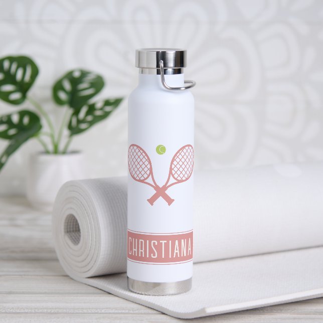 Personalized Tennis Player Custom Name Tennis Water Bottle (Yoga)