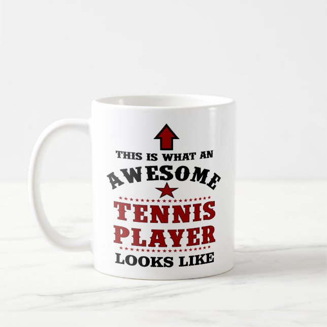 Personalized Tennis Player Gift Coffee Mug (Left)