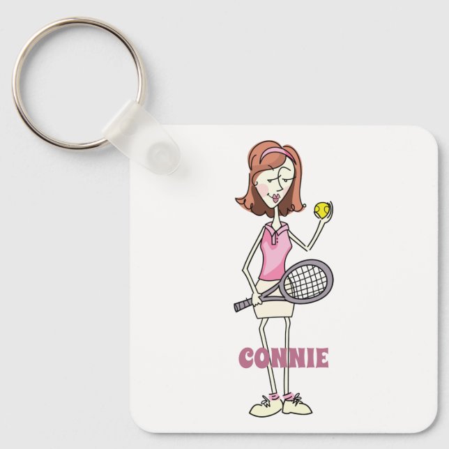 Personalized Tennis Player Keychain (Front)