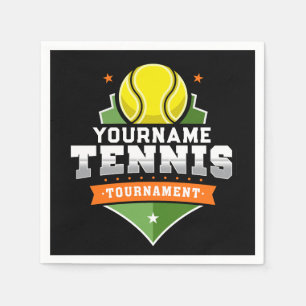 Personalized Tennis Player NAME Varsity Tournament Napkin