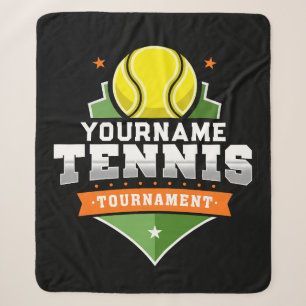 Personalized Tennis Player NAME Varsity Tournament Sherpa Blanket