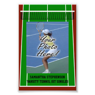 Personalized Tennis Player Photo Border Template Print