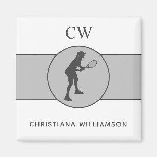 Personalized Tennis Player Tennis Girl Custom Gift Magnet