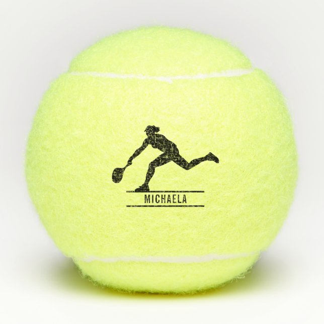 Personalized Tennis Player Themed Custom Name Tennis Balls (Front)