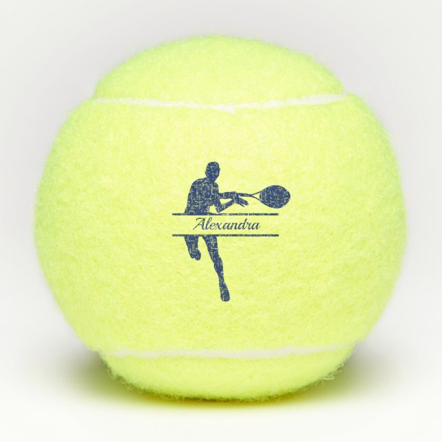 Personalized Tennis Player Themed Custom Name  Tennis Balls (Front)